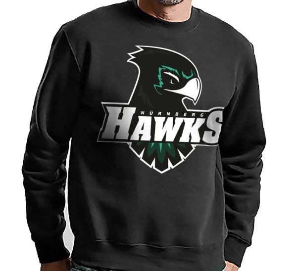 Basic Sweatshirt mit großem Hawks Logo schwarz