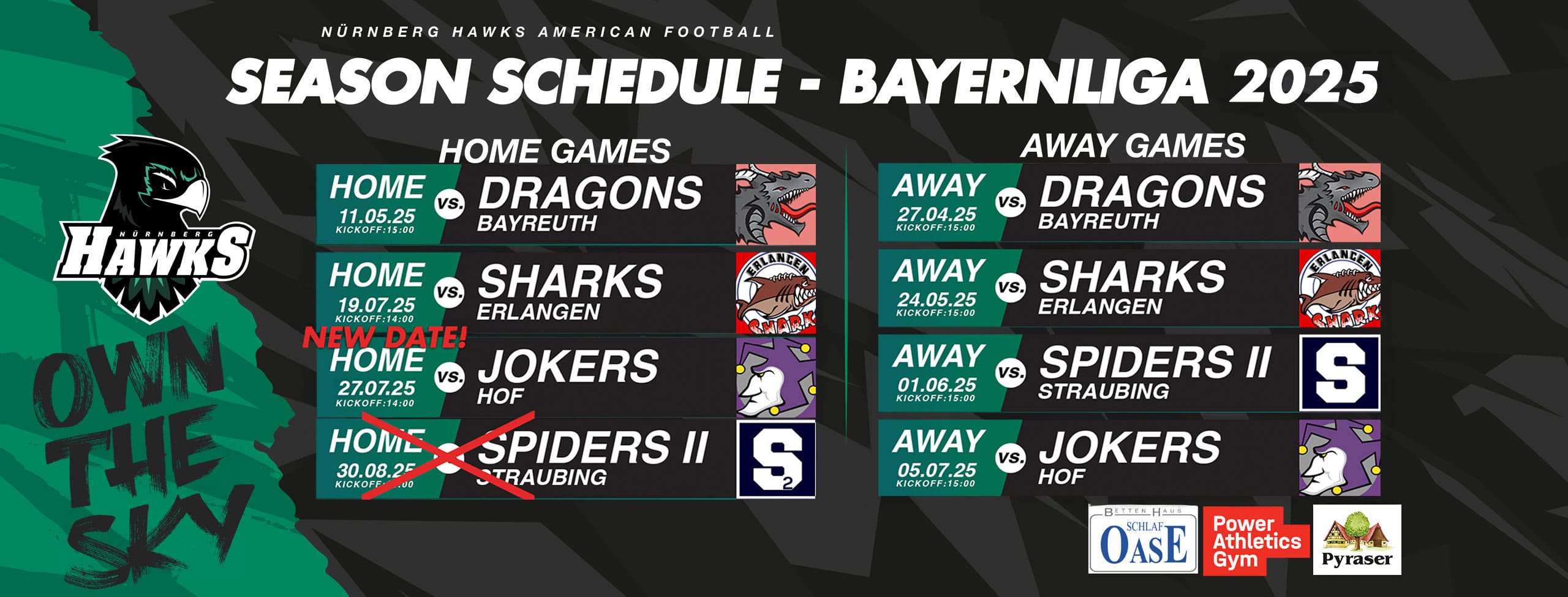 Geänderte Bayernliga Shadule 2025